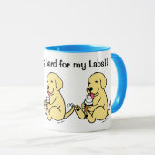 私の研究室の懸命を！黄色ラブラドール群 マグカップ (正面右)