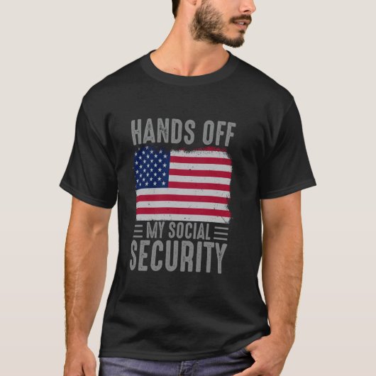 私の社会保障に手を出すな 社会保障抗議 Tシャツ (正面)