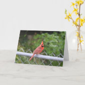 私の祈りの中にあなたがいます | カーディナル写真グリーティングカード カード (黄色い花)
