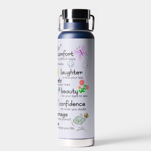 私の祈りの言葉があなたのための恵み ウォーターボトル (背面)