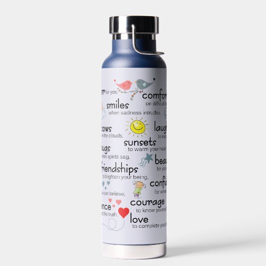 私の祈りの言葉があなたのための恵み ウォーターボトル (左面)