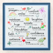 私の祈りの言葉があなたのための恵み ガラスコースター (正面)