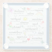 私の祈りの言葉があなたのための恵み ガラスコースター (裏面)