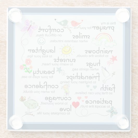 私の祈りの言葉があなたのための恵み ガラスコースター (裏面)