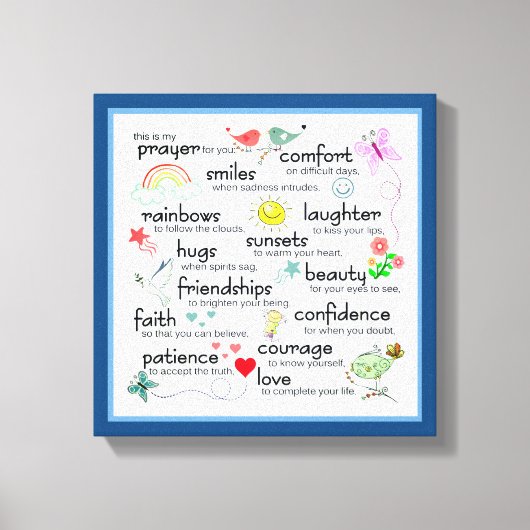 私の祈りの言葉があなたのための恵み キャンバスプリント (正面)