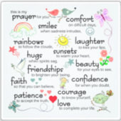 私の祈りの言葉があなたのための恵み シール (正面)