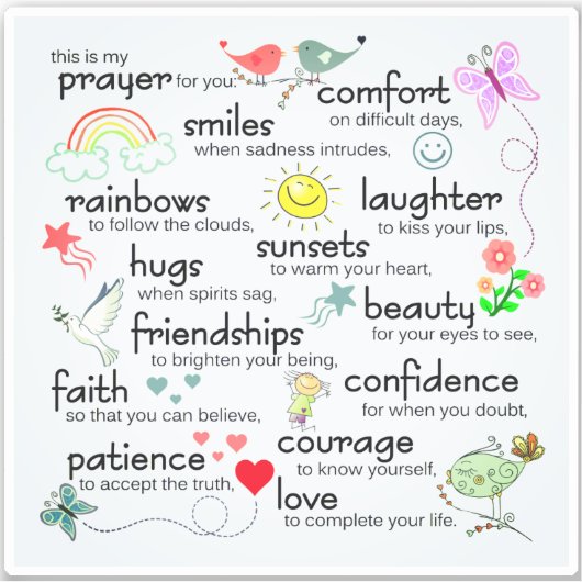 私の祈りの言葉があなたのための恵み シール (正面)