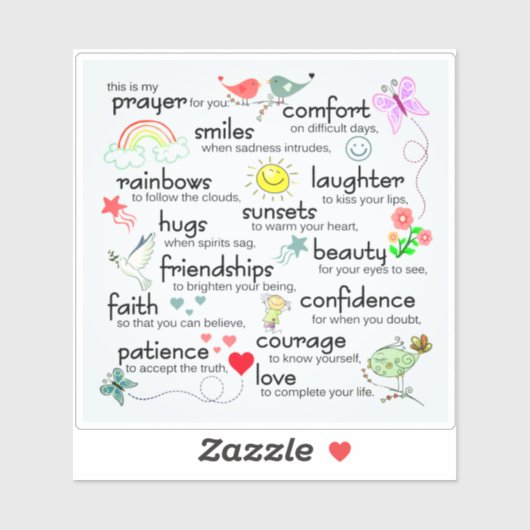 私の祈りの言葉があなたのための恵み シール (シート)