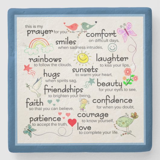 私の祈りの言葉があなたのための恵み ストーンコースター (正面)