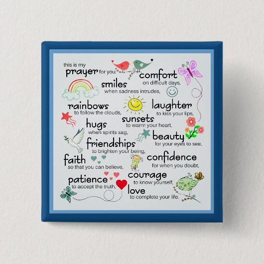 私の祈りの言葉があなたのための恵み 缶バッジ (正面)