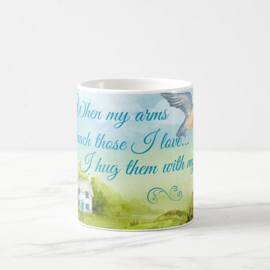 私の祈りの言葉と11のozの信号器のマグを抱き締めて下さい マグカップ (中央)