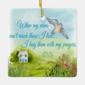 私の祈りの言葉のオーナメントとの抱き締めること セラミックオーナメント (正面)