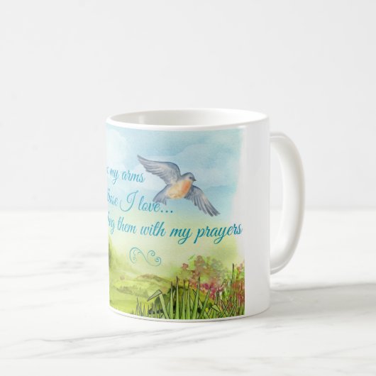 私の祈りの言葉カードとの抱き締めること コーヒーマグカップ (正面右)