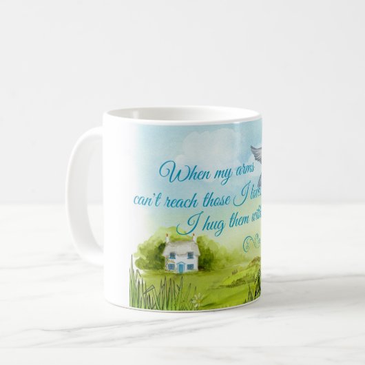 私の祈りの言葉カードとの抱き締めること コーヒーマグカップ (正面左)