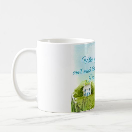 私の祈りの言葉カードとの抱き締めること コーヒーマグカップ (左)