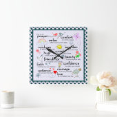 私の祈りの言葉 スクエア壁時計 (ホーム)