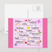 私の祈りの言葉 |ピンク ポストカード (正面/裏面)