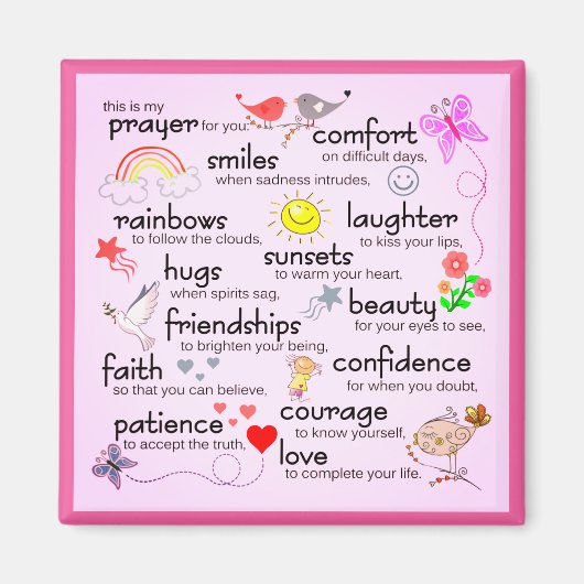 私の祈りの言葉 |ピンク マグネット (正面)