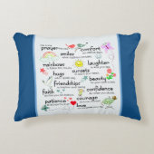 私の祈りの言葉 |青クラシック色 アクセントクッション (正面)