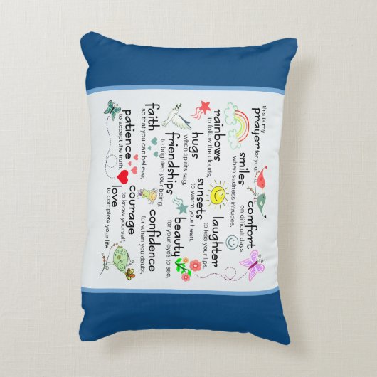 私の祈りの言葉 |青クラシック色 アクセントクッション (裏面(縦))