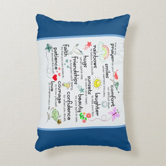 私の祈りの言葉 |青クラシック色 アクセントクッション (正面(垂直))