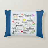 私の祈りの言葉 |青クラシック色 アクセントクッション (裏面)