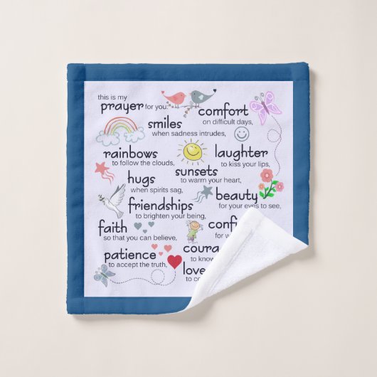 私の祈りの言葉 |青クラシック色 ウォッシュタオル (ウォッシュタオル)