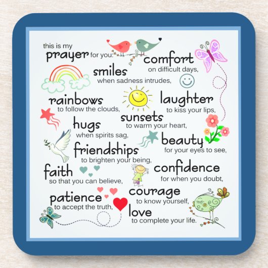 私の祈りの言葉 |青クラシック色 コースター (正面)