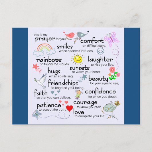 私の祈りの言葉 |青クラシック色 ポストカード (正面)