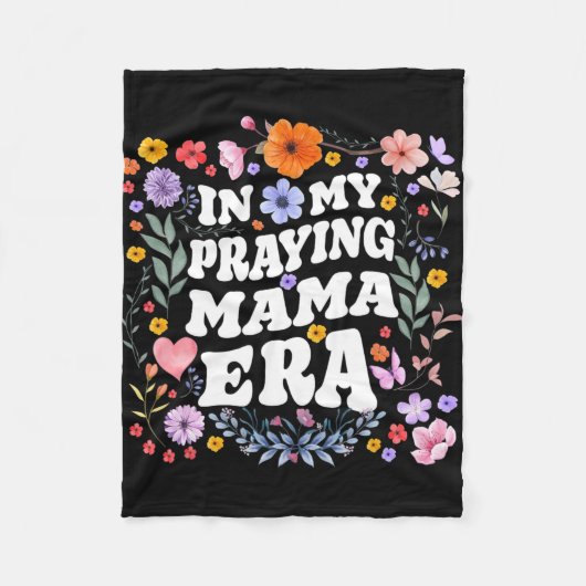 私の祈るママ時代のクリスチャンイエス ママ ミ マザー フリースブランケット (正面)