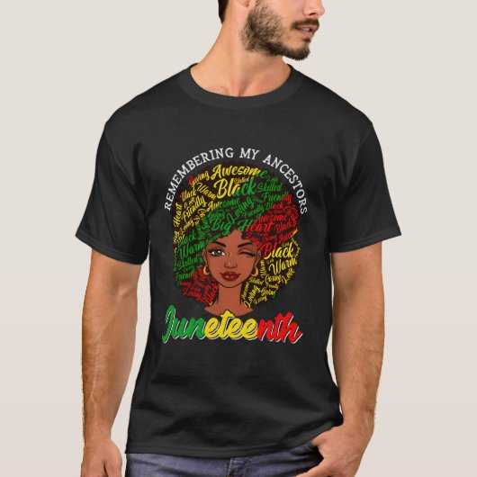 私の祖先を思い出す17番目の黒アフリカ Tシャツ (正面)