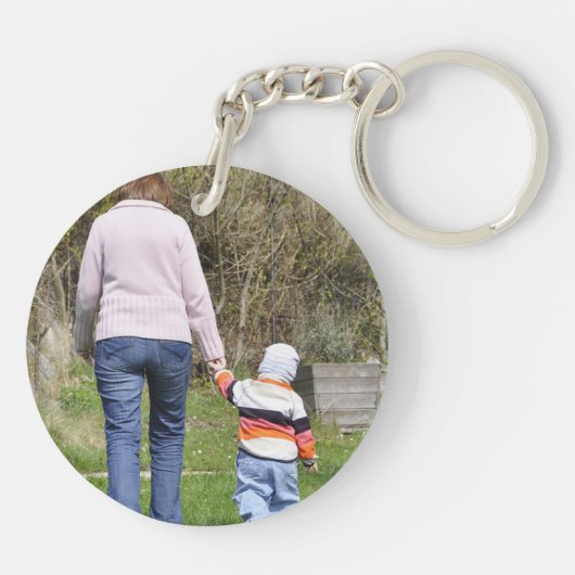 私の祖母のパーソナライズな写真のキーホルダーを愛して下さい キーホルダー (裏面)