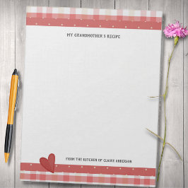 私の祖母のレシピレトロは大きなメモ帳 ノートパッド