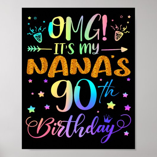私の祖母の90歳の誕生日おめでとう 90年間生きてきてくれてありがとう ポスター (正面)