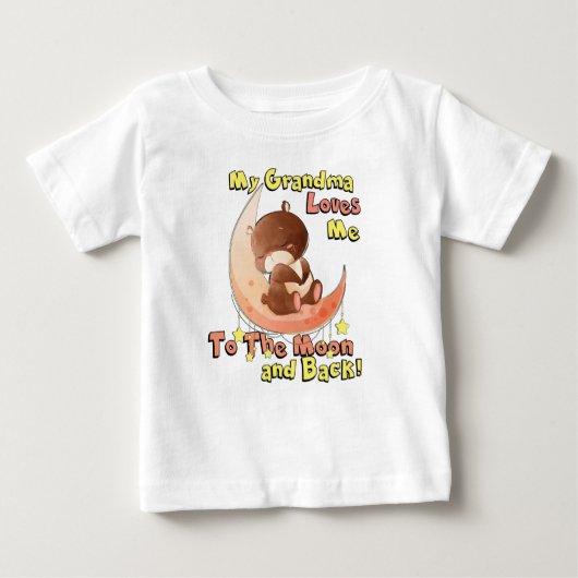 私の祖母は月および背部に私を愛します ベビーTシャツ (正面)
