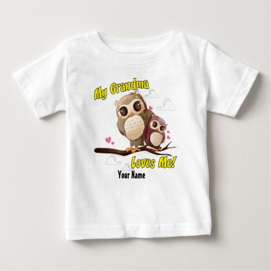私の祖母は私をフクロウ愛します ベビーTシャツ (正面)