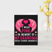 私の祖母を思い出してピンクを着る 乳がん カード (黄色い花)