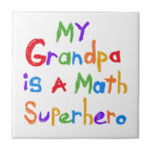 私の祖父の数学のスーパーヒーローのTシャツおよびギフト タイル (正面)