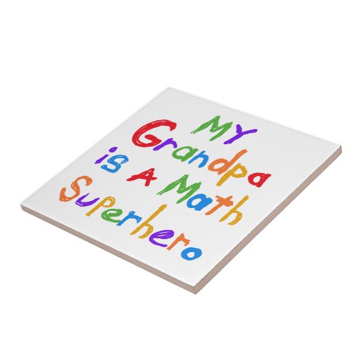 私の祖父の数学のスーパーヒーローのTシャツおよびギフト タイル (側面)