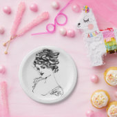 私の祖父の紙Pによる1917年のアールヌーボーインクスケッチ ペーパープレート (パーティー)