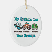 私の祖父はまたはOutbikeによって追い越されるトライアスロンをOutswimできます セラミックオーナメント (右)