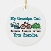 私の祖父はまたはOutbikeによって追い越されるトライアスロンをOutswimできます セラミックオーナメント (正面)