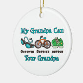 私の祖父はまたはOutbikeによって追い越されるトライアスロンをOutswimできます セラミックオーナメント (左)