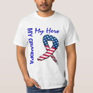 私の祖父私の英雄の愛国心が強くグランジなリボン Tシャツ