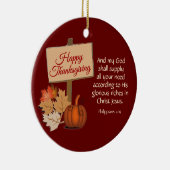 私の神がブルゴーニュを供給してくれる幸せな感謝 セラミックオーナメント (右)