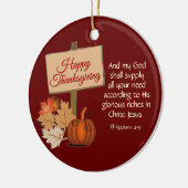 私の神がブルゴーニュを供給してくれる幸せな感謝 セラミックオーナメント (左)