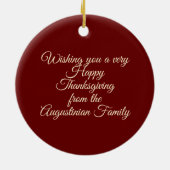 私の神がブルゴーニュを供給してくれる幸せな感謝 セラミックオーナメント (裏面)