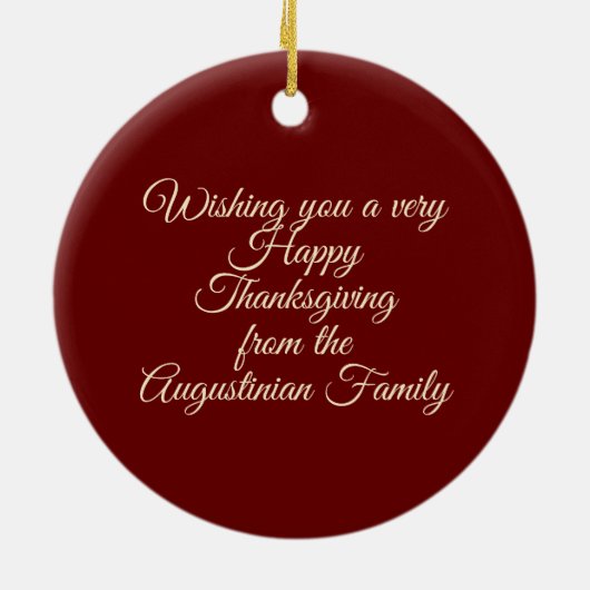 私の神がブルゴーニュを供給してくれる幸せな感謝 セラミックオーナメント (裏面)