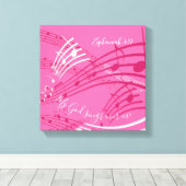 私の神が私の上で歌うゼファニヤ3:17ピンクの音楽 キャンバスプリント (インサイチュ (ウッドフロア))