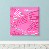 私の神が私の上で歌うゼファニヤ3:17ピンクの音楽 キャンバスプリント (インサイチュ (ウッドフロア))